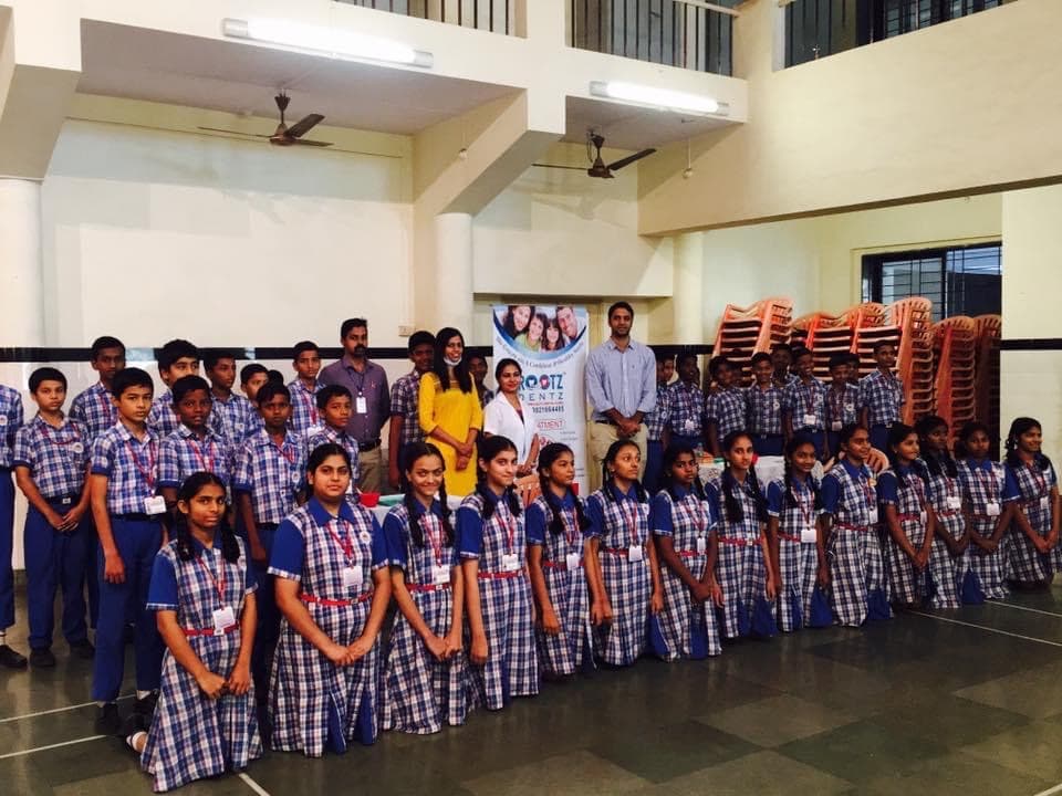 Dr. Swati Bharti participating in a school dental health camp